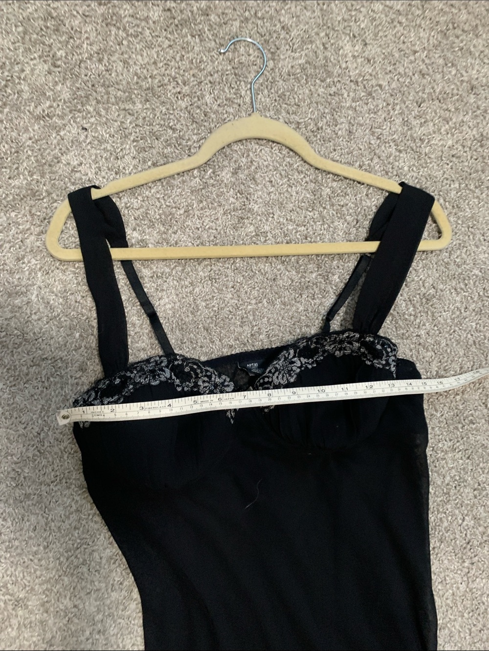 Y2K Apt 9 Black Ruffle Hem Chemise - Picture 7 of 7
